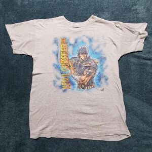 Vintage 90s Kailua Anime Fist Of The North Star Kenshiro Gray T-shirt Size M.